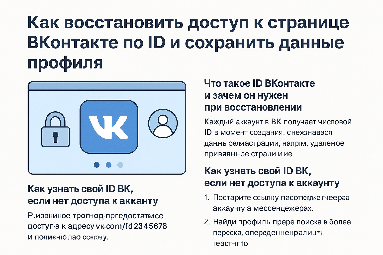 Как восстановить доступ к странице ВКонтакте по ID и сохранить данные профиля